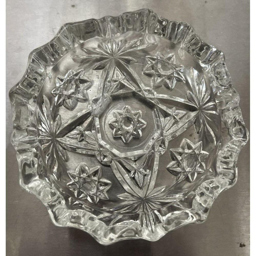 Anchor Hocking Prescut Clear Glass Ashtray 4.25" Diameter